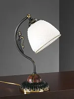 Настольная лампа P 8611 P Reccagni Angelo белая 1 лампа, основание бронзовое коричневое латунь дерево металл в стиле классический 