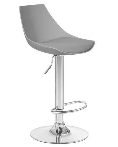 Стул барный 3000-LM ROCKY, цвет сиденья серый, цвет основания хром Dobrin, серый/экокожа, ножки/металл/хром, размеры - 830*1040***380*480 фото 2