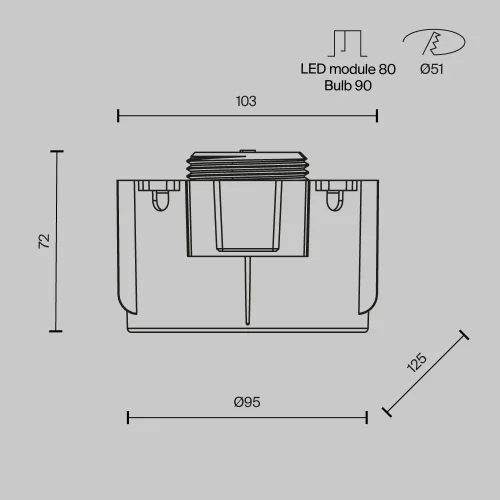 Светильник точечный Intro 2.0 DL135-GU10-W Maytoni белый на 1 лампу, основание белое в стиле современный круглый фото 4