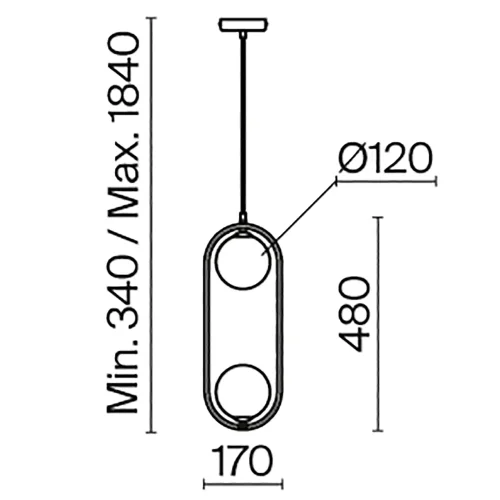 Светильник подвесной Ring MOD013PL-02BS1 Maytoni белый на 2 лампы, основание латунь в стиле современный шар фото 11