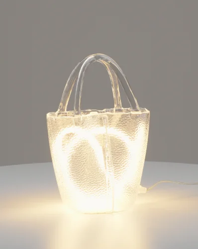 Настольная лампа LED Bag V11674-TL Moderli прозрачная на 1 лампу, основание прозрачное стекло в стиле современный арт-деко фото 3
