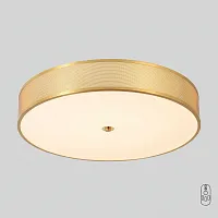 Светильник потолочный ЛЕД с пультом BUTTON PL40W LED Crystal Lux белый на 1 лампу, основание латунь в стиле американский круглый с пультом Светильник потолочный ЛЕД с пультом BUTTON PL40W LED Crystal Lux белый на 1 лампу, основание латунь в стиле американский круглый с пультом