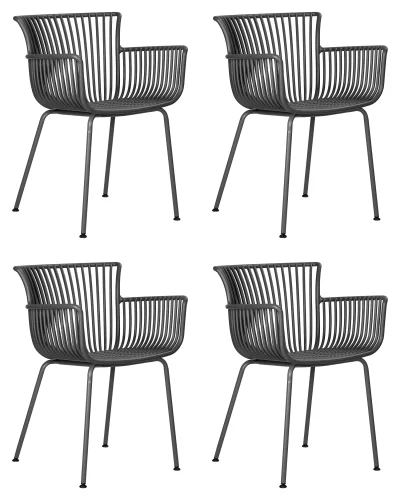 Стул обеденный набор 4 шт. SET-4 778FPP-LMZL ROSS, темно-серый (GR-04) без подушки Dobrin, /полимер, ножки/металл/серый, размеры - *810***560*582 Стул обеденный набор 4 шт. SET-4 778FPP-LMZL ROSS, темно-серый (GR-04) без подушки Dobrin, /полимер, ножки/металл/серый, размеры - *810***560*582