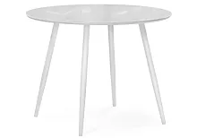 Стеклянный стол Абилин 90х76 ультра белое стекло / белый матовый 516541 Woodville столешница белая из стекло
