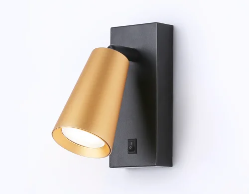 Бра с выключателем TA13142 Ambrella light золотой на 1 лампа, основание чёрное в стиле современный хай-тек  фото 5