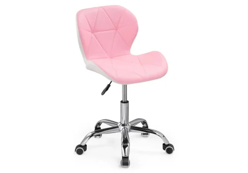 Компьютерное кресло Trizor whitе / pink 15337 Woodville, белый розовый/искусственная кожа, ножки/металл/хром, размеры - *810***530*530 фото 6
