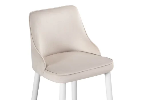Полубарный стул Атани кремово-дымчатый / белый 528459 Woodville, кремовый/велюр, ножки/металл/белый, размеры - ****480*440 фото 5
