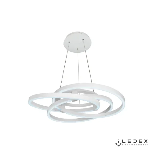 Светильник подвесной LED с пультом Comely 9110-860-D-T WH iLedex белый 1 лампа, основание чёрное в стиле современный хай-тек кольца фото 3