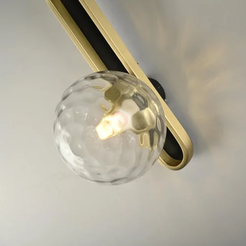 Бра Dixon 229035-22 ImperiumLoft прозрачный на 1 лампа, основание золотое в стиле  молекула шар фото 4