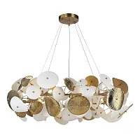 Светильник подвесной Dahlia SL1518.303.10 ST-Luce белый на 10 ламп, основание латунь в стиле арт-деко ветви