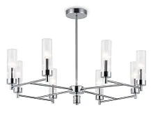 Люстра на штанге LH55152 Ambrella light прозрачная на 8 ламп, основание хром в стиле классический 