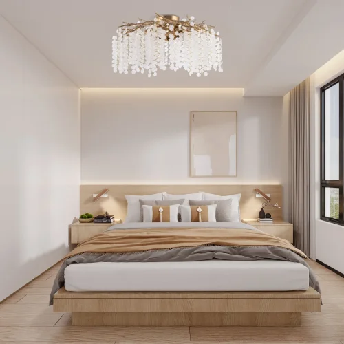 Люстра потолочная Милано-3 23312.850.7.G9.C IB Артемилано прозрачная на 7 ламп, основание бронзовое в стиле флористика современный ветви фото 2