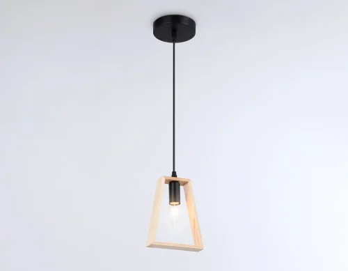 Светильник подвесной TR80497 Ambrella light бежевый без плафона 1 лампа, основание чёрное в стиле лофт кантри  фото 4