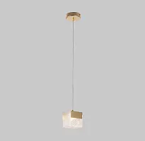 Светильник подвесной LED Duval LSP-7144 Lussole прозрачный 1 лампа, основание матовое золото в стиле хай-тек современный 