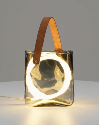 Настольная лампа LED Bag V11675-TL Moderli серая на 1 лампу, основание серое стекло в стиле современный арт-деко фото 3