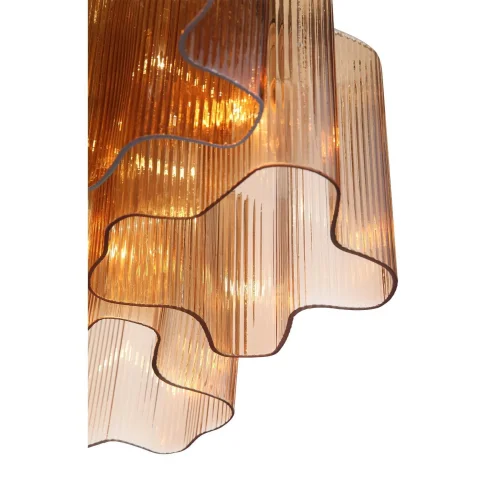 Люстра потолочная Onde SL117.302.06 ST-Luce янтарная на 6 ламп, основание бронзовое в стиле современный  фото 3
