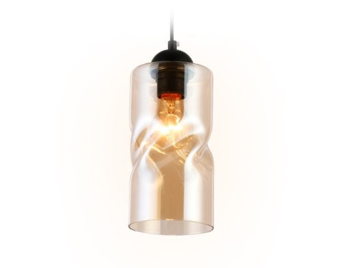 Светильник подвесной TR3555 Ambrella light янтарный 1 лампа, основание чёрное в стиле современный  фото 3