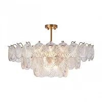 Люстра потолочная AM-Rim 312008/D800 BS Arte Milano прозрачная на 12 ламп, основание латунь в стиле современный Люстра потолочная AM-Rim 312008/D800 BS Arte Milano прозрачная на 12 ламп, основание латунь в стиле современный