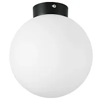 Светильник потолочный Globo 812027 Lightstar белый 1 лампа, основание чёрное в стиле современный шар