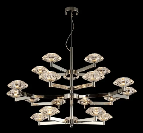 Люстра подвесная REBECA SP5+10+5 NICKEL Crystal Lux прозрачная на 20 ламп, основание никель в стиле современный фото 4 Люстра подвесная REBECA SP5+10+5 NICKEL Crystal Lux прозрачная на 20 ламп, основание никель в стиле современный фото 4