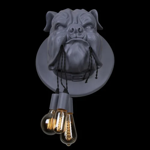 Бра Bulldog 10177 Grey LOFT IT без плафона на 3 лампы, основание серое в стиле современный собака фото 4