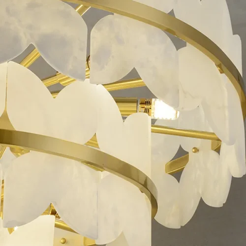 Люстра подвесная IOANNA D100 219577-23 ImperiumLoft белая на 29 ламп, основание латунь в стиле современный фото 4 Люстра подвесная IOANNA D100 219577-23 ImperiumLoft белая на 29 ламп, основание латунь в стиле современный фото 4