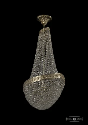 Люстра потолочная хрустальная 19323/H2/70IV G Bohemia Ivele Crystal прозрачная на 12 ламп, основание золотое в стиле классика sp фото 2