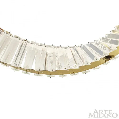 Люстра потолочная LED с пультом AM-Venezia 316223/D600 GD Arte Milano прозрачная на 1 лампу, основание золотое в стиле современный с пультом фото 8