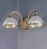 Бра с выключателем A 3830/2  Reccagni Angelo белый прозрачный 2 лампы, основание античное бронза в стиле классика 