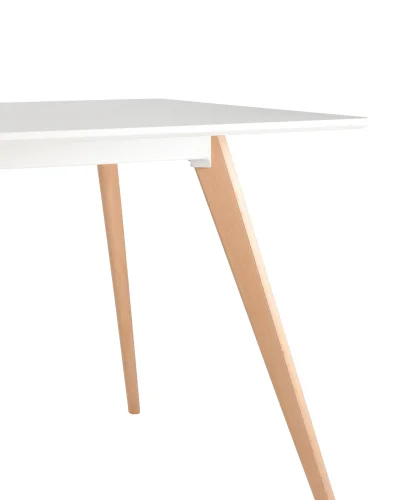 Стол обеденный FRANK 120*80, белый на дер. ножках УТ000000930 Stool Group столешница белая из мдф фото 2