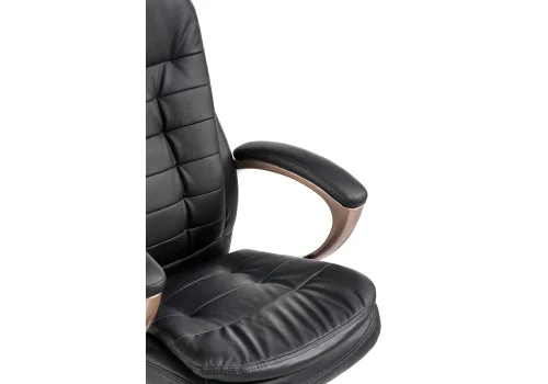 Компьютерное кресло Palamos черное 1730 Woodville, чёрный/искусственная кожа, ножки/металл/коричневый, размеры - *1140***630* фото 7