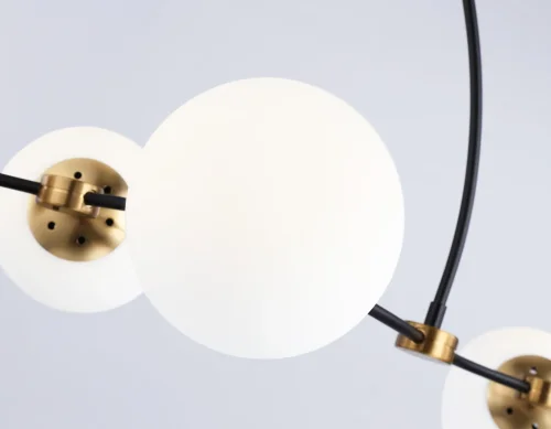 Люстра потолочная TR2555 Ambrella light белая на 6 ламп, основание чёрное в стиле современный  фото 6
