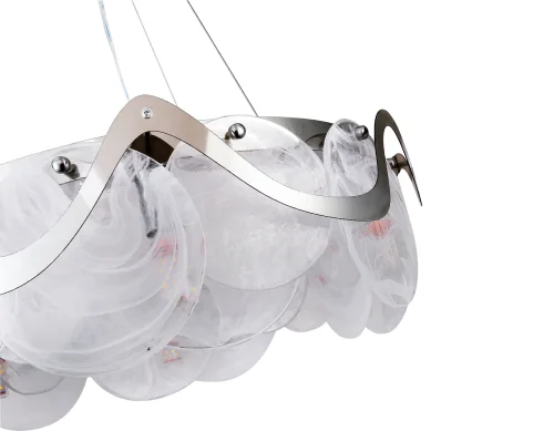 Люстра подвесная TR5325 Ambrella light белая на 6 ламп, основание хром в стиле современный классический фото 5