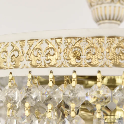 Люстра потолочная AL19011/35FL WMG Bohemia Ivele Crystal без плафона на 4 лампы, основание патина белое золотое в стиле классический r фото 3