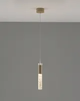 Светильник подвесной LED Ran V10897-PL Moderli прозрачный бежевый 1 лампа, основание бежевое в стиле модерн трубочки