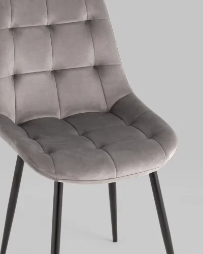Стул Флекс New, велюр светло-серый УТ000039290 Stool Group, серый/велюр, ножки/металл/чёрный, размеры - *830**** фото 7