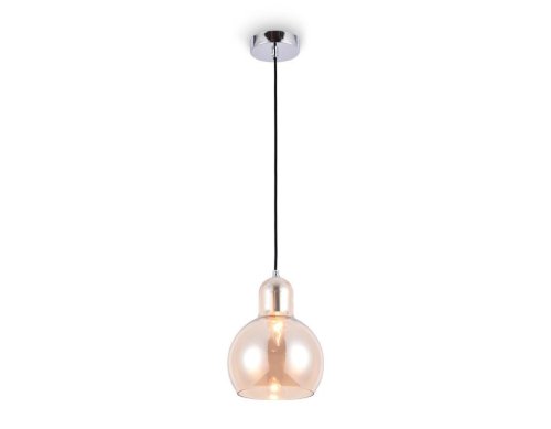 Светильник подвесной TR3517 Ambrella light янтарный 1 лампа, основание хром в стиле современный 