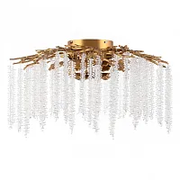 Люстра потолочная Милано-3 23312.700.6.G9.A IB Артемилано прозрачная на 6 ламп, основание бронзовое в стиле флористика современный ветви