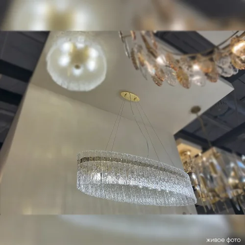 Люстра подвесная OVIEDO SP12 L1200 Crystal Lux прозрачная на 12 ламп, основание золотое в стиле классический фото 8