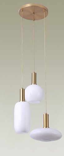 Светильник подвесной Martin V2892-3P Moderli белый 3 лампы, основание золотое в стиле модерн каскад фото 3