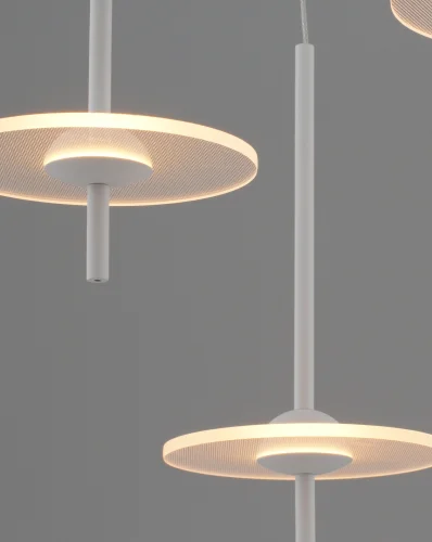 Светильник подвесной LED Ella V11392-PL Moderli прозрачный на 3 лампы, основание белое в стиле современный каскад фото 4
