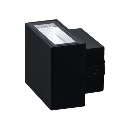 Настенный светильник LED Меркурий 807022901 DeMarkt уличный IP44 чёрный 2 лампы, плафон чёрный в стиле современный LED