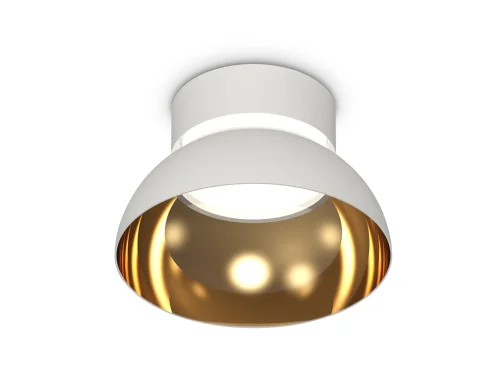 Светильник накладной XS8101036 Ambrella light золотой белый 1 лампа, основание белое в стиле современный хай-тек круглый