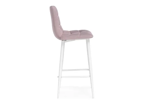 Полубарный стул Чилли К розовый / белый 511410 Woodville, розовый/велюр, ножки/металл/белый, размеры - ****430*420 фото 3