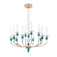 Светильник подвесной LED Capello 4947/01 SP-12 Divinare белый на 1 лампу, основание зелёное золотое в стиле современный арт-деко 
