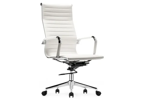 Компьютерное кресло Reus экокожа white 15210 Woodville, белый/экокожа, ножки/металл/хром, размеры - *1180***540*600