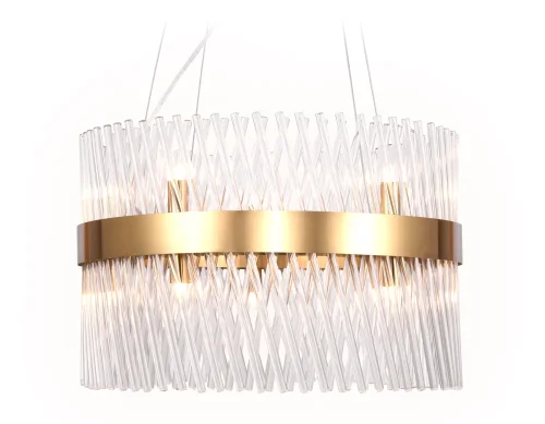Люстра подвесная Traditional TR5359 Ambrella light прозрачная на 10 ламп, основание золотое в стиле классический 