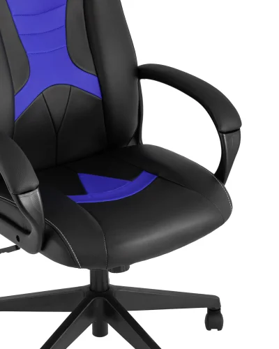Кресло игровое TopChairs ST-CYBER 8 черный/синий эко.кожа крестовина пластик УТ000035042 Stool Group, синий/экокожа, ножки/металл/чёрный, размеры - ****655*770 фото 3