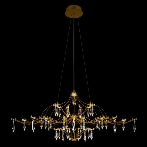 Люстра подвесная ЛЕД Мира / Mira 10587/1000 Gold Asfour LOFT IT прозрачная на 1 лампу, основание золотое в стиле арт-деко капли фото 2