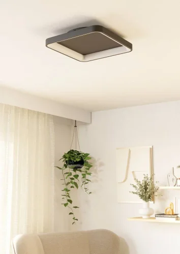 Светильник потолочный LED Loretello 901252 Eglo чёрный на 1 лампу, основание чёрное в стиле современный квадратный фото 5